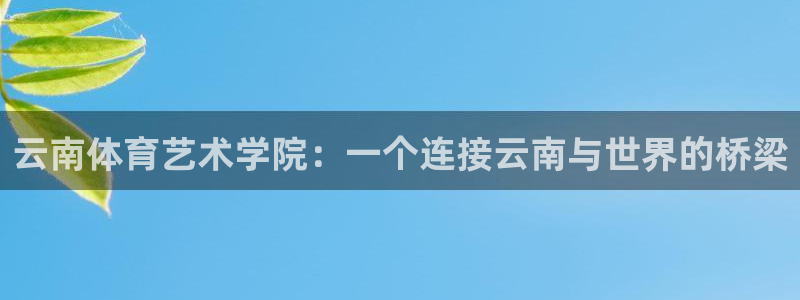 必发官网下载平台是正规平台吗知乎：云南体育艺术学院：一个连接